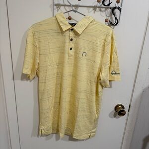 Travis Mathew Stockfarm Montana Golf Yellow Polo Shirt - Large